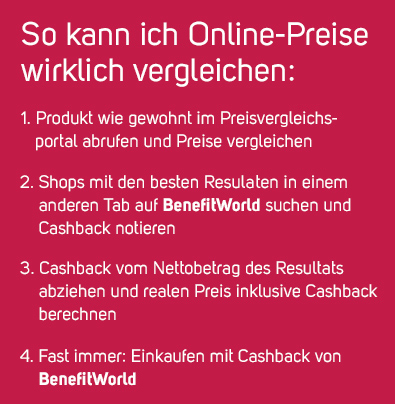 Echter Preisvergleich geht nur mit Cashback