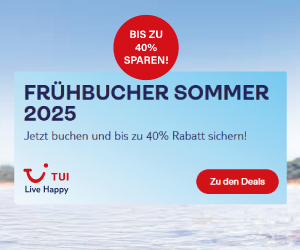 Frühbucher: Bis zu 40% Rabatt