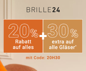 20% Rabatt auf alles + 30% extra auf Gläser